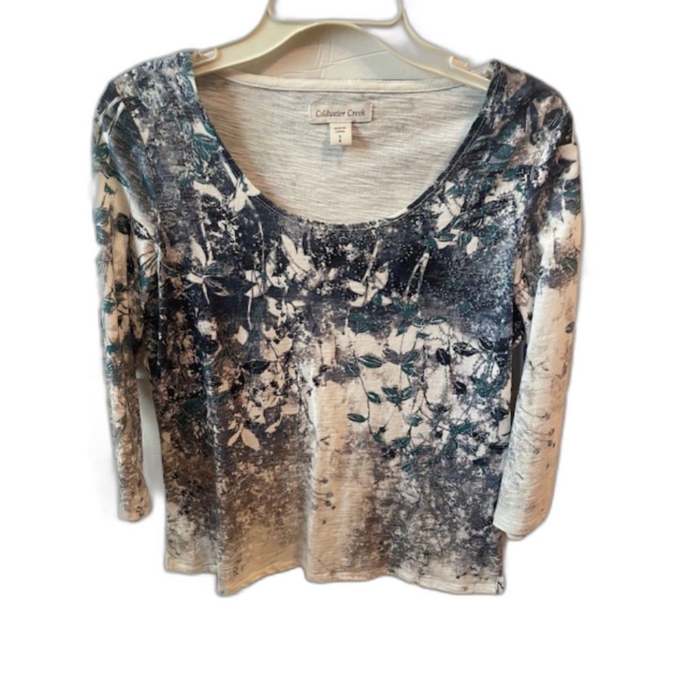 Vintage Y2K Coldwater Creek Women's Top 3/4 Sleeve Small